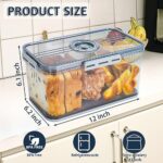 RISICULIS Bread Box for Kitchen Countertop, Airtight Loaf Bread Storage Container, Time Recording Bread Keeper with Lid, Bread Holder Bin for Homemade Bread, Bun, Bagel, Loaf…