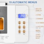 KEEPEEZ Bread Machine Dual-Heaters, 19-in-1 Horizontal Bread Maker, Gluten Free, Sourdough, Pizza Dough, Jam, Stir-Fry Setting, Stainless Steel, 2LB Loaf, 3 Crust Colors, Nonstick Pan, Auto Keep Warm…