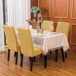 subrtex Dining Room Chair Slipcovers Parsons Chair Covers Set of 4 Stretch Dining Chair Covers Removable Washable Kitchen Chair Covers Chair Protector Covers for Dining Room,Party,Hotel(Beige)