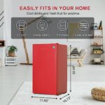Frestec 3.1 CU’ Mini Refrigerator, Compact Refrigerator, Small Refrigerator with Freezer, Red (FR 310 RED)