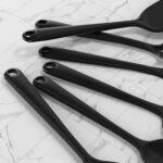 Silicone Cooking Utensils Set – 446°F Heat Resistant Silicone Kitchen Utensils,Spatula,Spoon,Whisk,Tongs,Basic Kitchen Utensil Gadgets Tools Sets for Nonstick Cookware,Dishwasher Safe BPA Free (Black)