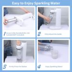 spoonlemon Soda Maker, Soda Streaming Machine for Home, Soda Machine with 1L BPA Free PET Bottle, Compatible with Any Screw-in 60L CO2 Exchange Carbonator (NOT Included), White