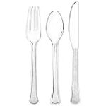 Big Party Pack Heavy Weight Cutlery Assorted Party Supply – 200 ct. Clear