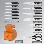 imarku Knife Set, 14PCS Kitchen Knife Set with Block, Japanese High Carbon Stainless Steel Knives Set for Kitchen, Dishwasher Safe, Non-Slip Handle, Super Sharp Chef Knife Set for Home and Restaurant