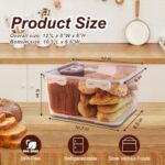 MASHDE Bread Box for Kitchen Countertop Airtight Bread Storage Container Time Recording Bread Keeper Storage with Lid Bread Bin for Homemade Bread, Bagel, Loaf