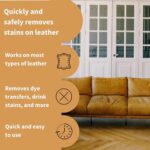Furniture Clinic Leather Stain Remover 250ml – Helps to Remove Stubborn Stains Such As Dye Transfer, Paint & Food Spills From Leather Sofas, Chairs, Car Seats Etc.