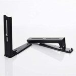 Aebor 304 Stainless Steel Microwave Mount Bracket, Retrackable Foldable Microwave Oven Wall Mounted Stand Holder Rack Bracket for Home Kitchen Accessories, Black