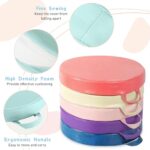 Huwena 8 Pcs Floor Cushions Classroom Floor Seating Cushion 14 Inch Kids Flexible Cushion with Handles Preschool Chairs for Home School Kindergarten Daycare Nursery (Vivid Color,Round)