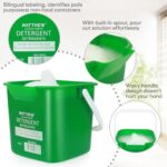 Matthew Red&Green&Blue Detergent and Sanitizing Cleaning Bucket 3 Quart Cleaning Pail,Set of 3 Square Containers,Built-In Spout w/Handle,Wash Rinse Sanitize Handwash Bucket,Incl.3Pcs Microfiber Cloths
