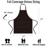 NOBONDO 12 Pack Bib Apron – Unisex Black Apron Bulk with 2 Roomy Pockets Machine Washable for Kitchen Crafting BBQ Drawing