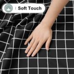 misaya Rectangle Waterproof Fabric Table Cloth, Plaid Stain Resistant Polyester Tablecloth, Washable Cloth Table Cover for Fall Halloween Decor, Dining Room, Outdoor (60″ x 84″, Black)