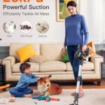 JYH Cordless Vacuum Cleaner, 25kPa Powerful Vacuum Cleaners for Home, Stick Vacuum Rechargeable with 2200mAh Detachable Battery, Up to 45 Mins, Portable Handheld Vacuum for Hardwood Carpet Pet Hair