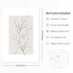 Neutral Botanical Prints Wall Art Decor Plant Minimalist Canvas Pictures Vintage Beige Wall Art Modern Farmhouse Line Poster Boho Abstract Painting Artwork for Bedroom 16×24 Inch Unframed Set of 3