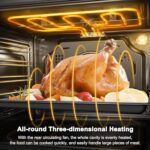 AMZCHEF Single Wall Oven 24″ Built-in Electric Ovens with 11 Functions, 8 Automatic Recipes, 2800W, 240V, 2.5Cu.f Convection Wall Oven in Stainless Steel, Touch Control, Timer, Safety Lock,Upgraded