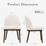 COLAMY Upholstered Dining Chairs Set of 4, Wooden Dining Room Kitchen Chairs with Wood Frame and Curved Backrest, Modern Fabric Dinner Chairs, Beige