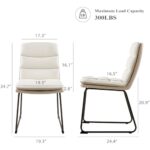 COLAMY Modern Dining Chairs Set of 4, Waffle Kitchen Dining Chairs with Back, Upholstered Dining Room Side Chairs with Metal Legs for Dining Room Kitchen Restaurant, Cream