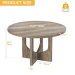 DWVO Round Dining Table for 4-6 People 47.24″ Large Circle Dining Room Table Rustic Kitchen Table Round with Wooden Pedestal Base Farmhouse Dinner Table for Kitchen Dining Room Apartment Grey Oak