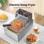 VIVOHOME 2500W 10.6 QT Electric Deep Fryer with 6.3 QT Removable Basket, Temperature Adjustable 140-392?