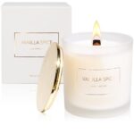 Lulu Candles | Vanilla Spice | Smells Sweet & Warm | Scent Notes: Vanilla, Clove, Amber & Tobacco | Luxury Scented Soy Jar Candle | Hand Poured in The USA | Highly Scented (9 Oz. with Gold Lid)