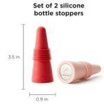 Rabbit Wine and Beverage Bottle Stoppers with Grip Top (Pink, Set of 2)