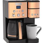 Cuisinart Single Serve + 12 Cup Coffee Maker, Offers 3-Sizes: 6-Ounces, 8-Ounces and 10-Ounces, Stainless Steel, SS-15CP, Copper
