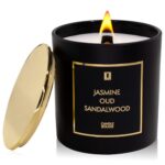 Lulu Candles | Jasmine, Oud & Sandalwood | Anniversary Wedding, Christmas, Birthday Gifts for Him, Her, Romantic Gifts for Wife, Girlfriend, Couples Gifts for Boyfriend, Husband | Gift Wrapped (9 Oz.)