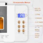 19-in-1 Smart Dual Heaters Bread Maker With Heat-Conductive Nonstick Ceramic Pan, Quiet Bread Machine with 15H Timer & 1H Keep Warm, Stainless Steel BreadMaker with French, Gluten-Free,Sourdough