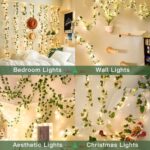 suddus Vine with Fairy Lights Battery Operated, 33ft 100 LED Ivy String Lights with Remote, Leaf Lights for Bedroom, Room, Wall, Garden, Party, Wedding Decor (Warm White)