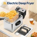 VIVOHOME Electric Deep Fryer with 3L / 13 Cup Oil Capacity, Stainless Steel Oil Fryer with Temperature Control and Lid