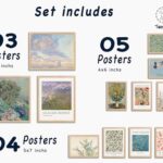 TwoDays Vintage Eclectic Wall Art Prints, Colorful Maximalist Room Decor Aesthetic, Famous Artist Painting Gallery Artwork Posters for Dorm. (Multi Sizes, 8″ X 10″ Largest, Set of 12, UNFRAMED)