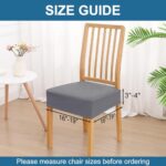 Smiry Waterproof Seat Covers for Dining Room Chairs Set of 4, Stretch Jacquard Removable Washable Chair Seat Slipcovers Protector, No Rear Covers, Grey
