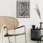 ARPEOTCY Black Framed Canvas Wall Art, Abstract Floral Black and White Wall Art Decor, Vintage Botanical Floral Pictures Home Decor, Mid Century Canvas Paintings Artwork for Bedroom Living Room 12x16inch