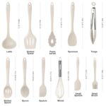 Kitchen Utensil Set – 11 Cooking Utensils – Colorful Silicone Kitchen Utensils – Nonstick Cookware with Spatula Set – Colored Best Kitchen Tools Kitchen Gadgets (Khaki)