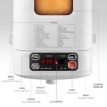 KOKUKAKU 22-In-1 Compact Automatic Bread Maker Machine, 1LB/1.5LB Programmable 2 Loaf Sizes, 3 Crust Colors, Small Digital Home Bakery with Dough, Cake, Jam, Yogurt, Non-stick Pan, White