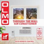 OLMO 8,000 btu 115V Through-the-Wall Air Conditioner with Remote Control and built in Smart Kit, (Heating and Cooling) (R32 Refrigerant)…