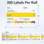300 Pcs Restaurant Quality Shelf Life Food Rotation Labels, 2” x 3” Self-Adhesive Removable Freezer Food Labels Stickers, Perfect for Reusable Containers, Easy to Remove, Food Safety Date Sticker