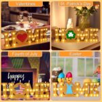 St Patricks Day Decorations Farmhouse Interchangeable Home Decor Signs, LED Long Marquee Light Up Letters Wooden ‘HOME’ Sign with 8Pcs Changeable Seasonal Icons for Home Holiday Indoor Easter Tabletop Decor
