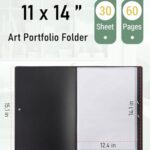 Nicpro 11×14 Art Portfolio Folder, 30 Pockets Display 60 Pages Art Painting Portfolio Binder with Clear Plastic Sleeves, Presentation Storage Book for Kids & Artists Artwork Drawing – (Black)