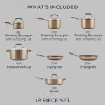 Circulon Premier Professional Hard Anodized Nonstick Cookware Induction Pots and Pans Set, 12 Piece, Bronze