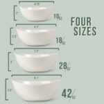 Home Beets White Ceramic Serving Bowls for Entertaining, 10-18-28-42 Ounce, Microwave, Oven & Dishwasher Safe, Large Serving Dishes, Prep Salad Bowls for Pasta, Parties, Catering, Set of 4