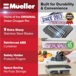 Mueller Vegetable Chopper Mandoline Slicer, Food Veggie Chopper, Cheese Grater, Onion Vegetable Cutter with Container, Dicer, Kitchen Gadgets & Essentials, White Sand/Grey