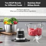 GUESMi Food Processors, Electric Food Chopper with Meat Grinder & Veggie Chopper with 2 Bowls(8 Cup+8 Cup) & 2 Bi-Level Blades with Powerful 500W Copper Motor -Vegetable, Onion, Garlic, Meat, Nuts