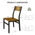 Feonase Dining Chairs Set of 6, Modern Kitchen Chairs with Ergonomic Backrest, MDF Board and Metal Legs, Dinner Chairs for Dining Room, Kitchen and Living Room, Rustic Brown