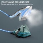 Rowenta, 2-in-1 Duo Force Iron and Steamer for Clothes, 1700W Steam Iron, Stainless Steel Soleplate, Ultra-lightweight, Detachable 13.5-oz Water Tank, 30s Heat-Up, Anti-Drip, Black & Green, JR4030