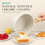 GiPP 1.5Qt & 2.5Qt Sauce Pan Set with Lid Nonstick – White Granite Non Stick Saucepan 4Pcs Sauce Pots Cooking Pot with Stay-cool Handle, Small Kitchen Pots Set Induction Pot, PFOA Free