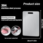 BLOCE Titanium Cutting Board for Kitchen, Stainless Non Stick Chopping Board, Upgrade Double Sided Food-Grade Titanium Board for Kitchen for Meat Cheese Vegetable (Large)