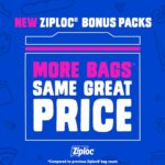 Ziploc Gallon Food Storage Freezer Bags, Stay Open Design with Stand-Up Bottom, Easy to Fill, 66 Bags Total