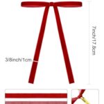 SIMISI RIBBON 24 Pcs Red Velvet Christmas Tree Bows Door Garland Decor Vintage Wreath Bow (3/8” Width, 5 * 7 inch)