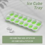 ChefAide Ice Cube Tray with Lid, 4 Packs 56 Cubes Durable Stackable Ice Cube Trays for Freezer with Removable Lids, Easy-Release Plastic & Silicone Ice Tray for Cocktail, Coffee