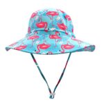 Home Prefer UPF50+ Kids Toddler Wide Brim Sun Hat for Boys Girls Sun Protection Hat Beach Bucket Hat Flamingo 4-8T